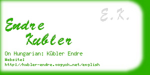 endre kubler business card